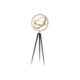 Cassini Galactic Floor Lamp, Antique Brass and Black, Adjustable LED Rings