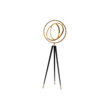 Cassini Galactic Floor Lamp, Antique Brass and Black, Adjustable LED Rings