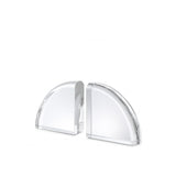 Elegant Crystal Glass Bookend Pair, Transparent Display Pieces