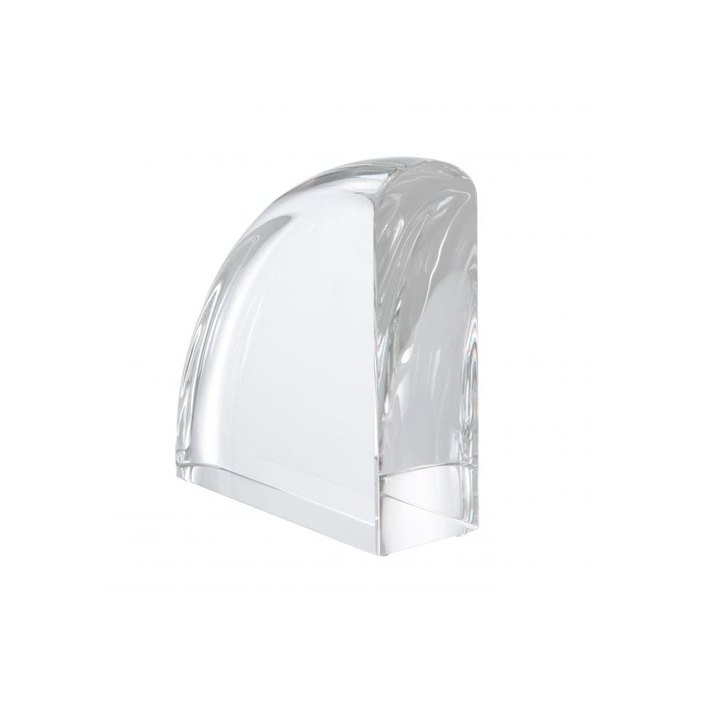 Elegant Crystal Glass Bookend Pair, Transparent Display Pieces