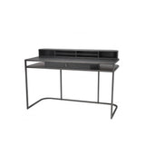 Highland Desk in Charcoal Grey Oak with Medium Bronze Accents