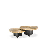 Thousand Oaks Brass and Black Finish Nesting Coffee Tables, Set of 2
