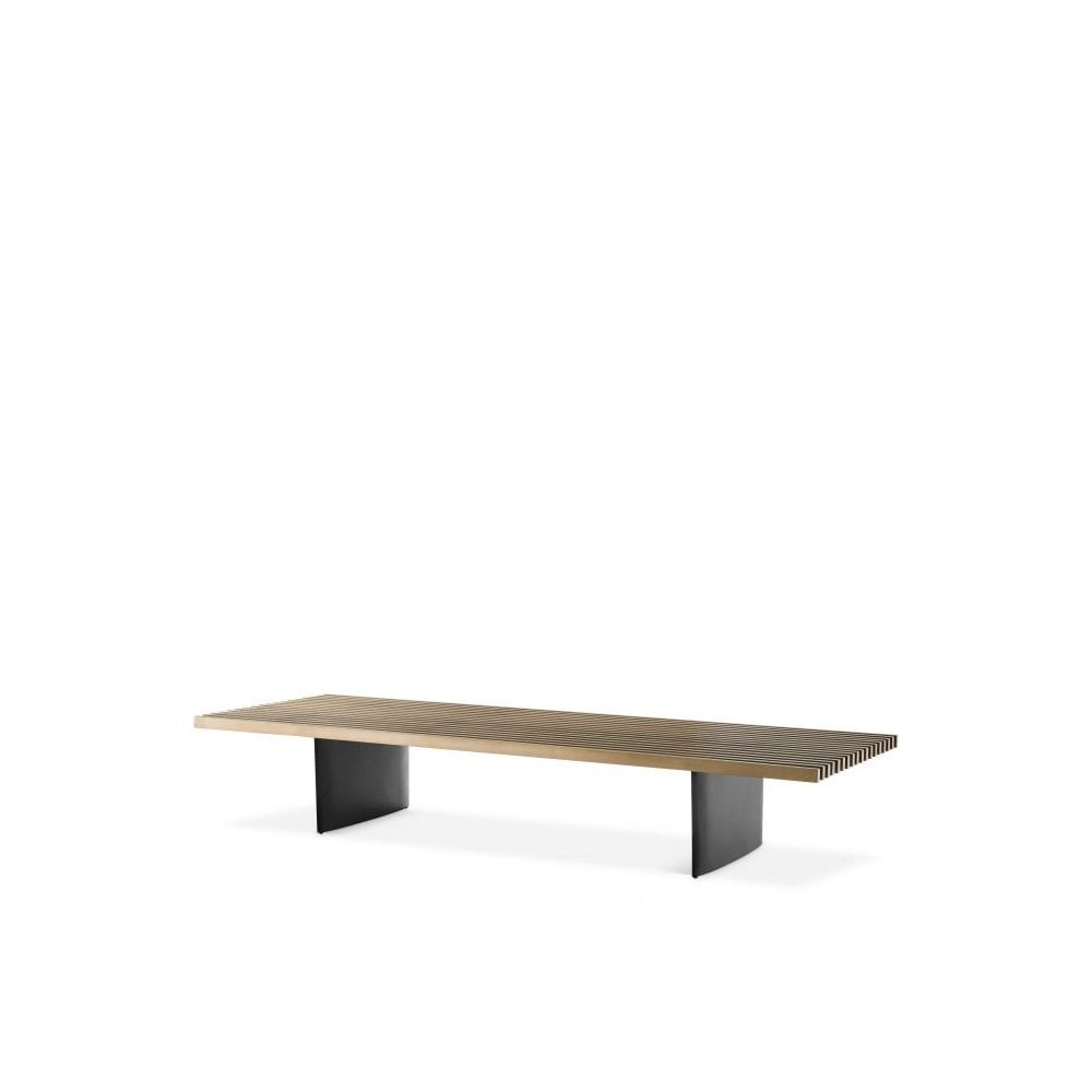 Vauclair Coffee Table: Brushed Brass Mesh Top with Black Solid Base