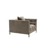 Sienna Chair in Greige Velvet with Black and Gold Accents