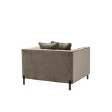 Sienna Chair in Greige Velvet with Black and Gold Accents