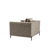 Sienna Chair in Greige Velvet with Black and Gold Accents