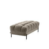 Sienna Velvet Bench in Savona Greige with Black and Gold Accents