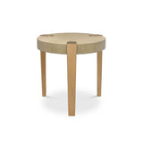 Oxnard Side Table: Washed Oak & Brushed Brass Elegance