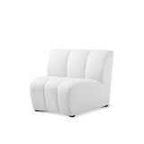 Contemporary Modular Sofa Lando in Avalon White with Sleek Black Legs