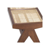 Arnaud Rattan Bench, Classic Brown, Vintage-Inspired Design