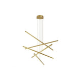 Antique Brass Mikado-Inspired LED Chandelier