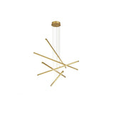 Antique Brass Mikado-Inspired LED Chandelier