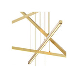 Antique Brass Mikado-Inspired LED Chandelier