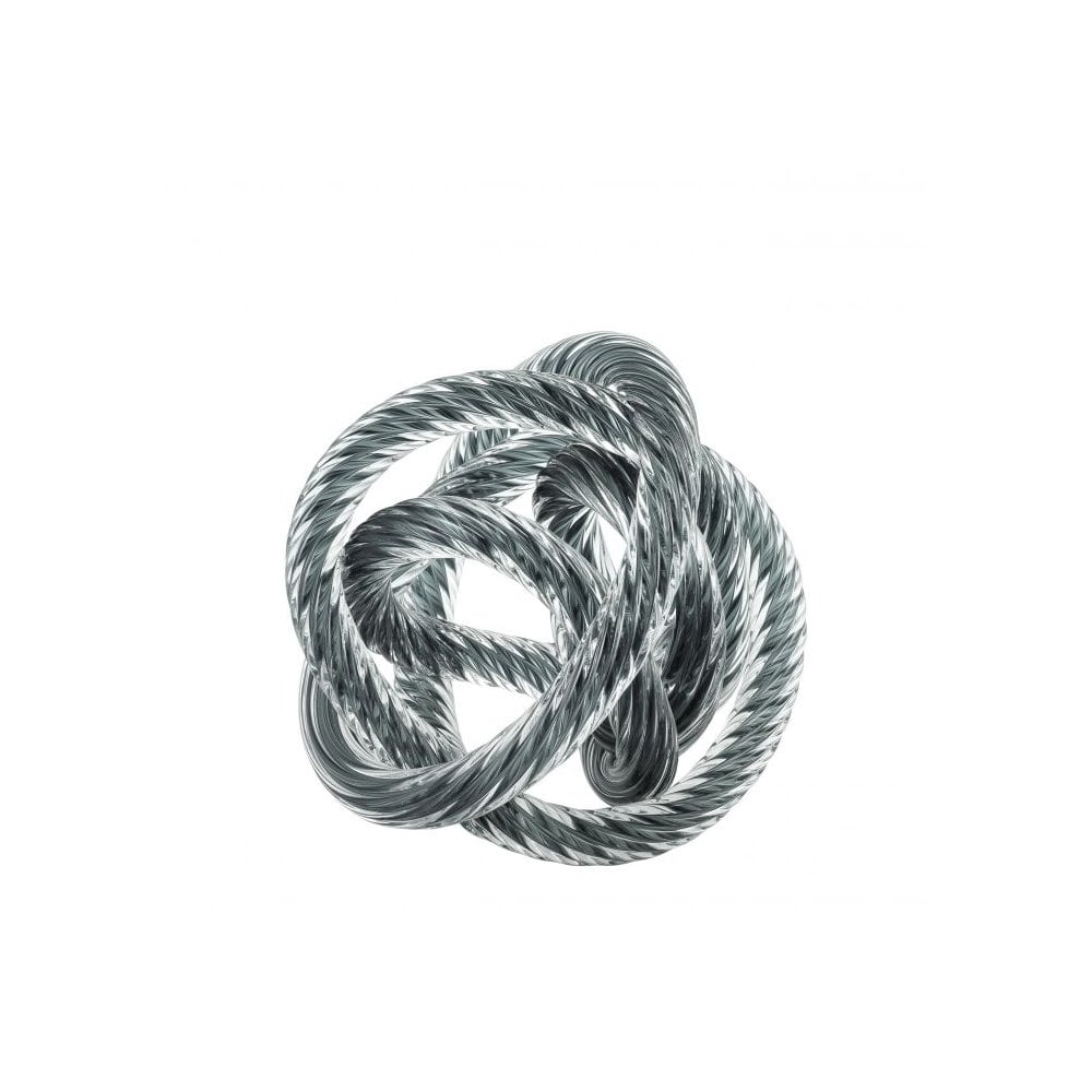 Domenico M Desk Ornament in Grey Blue Glass with Nautical Rope Design