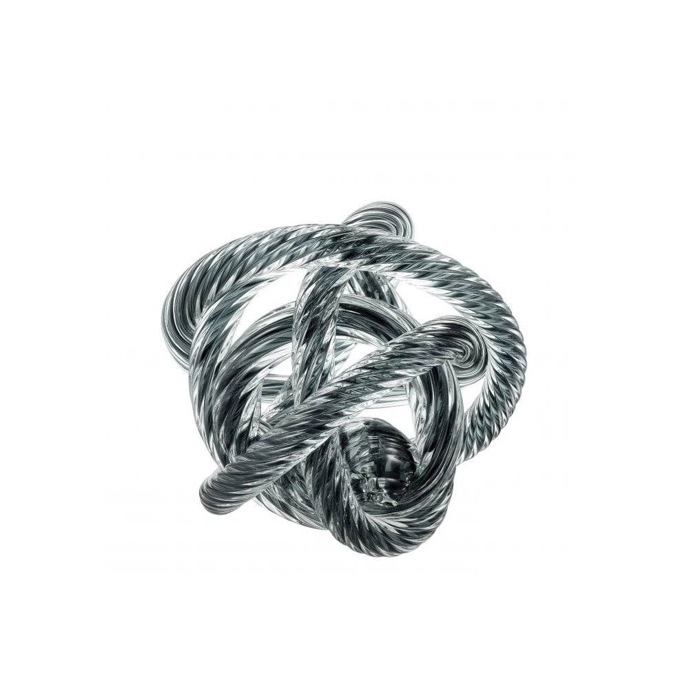 Domenico M Desk Ornament in Grey Blue Glass with Nautical Rope Design