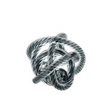 Domenico M Desk Ornament in Grey Blue Glass with Nautical Rope Design