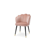 Bristol Dining Chair in Savona Nude Velvet with Black and Gold Accents