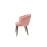 Bristol Dining Chair in Savona Nude Velvet with Black and Gold Accents