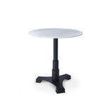 Round Mercier Dining Table with Black Base and White Marble Top