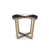 Turino Side Table: Contemporary Elegance with Dual Marble and Brushed Brass Highlights
