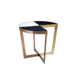 Turino Side Table: Contemporary Elegance with Dual Marble and Brushed Brass Highlights