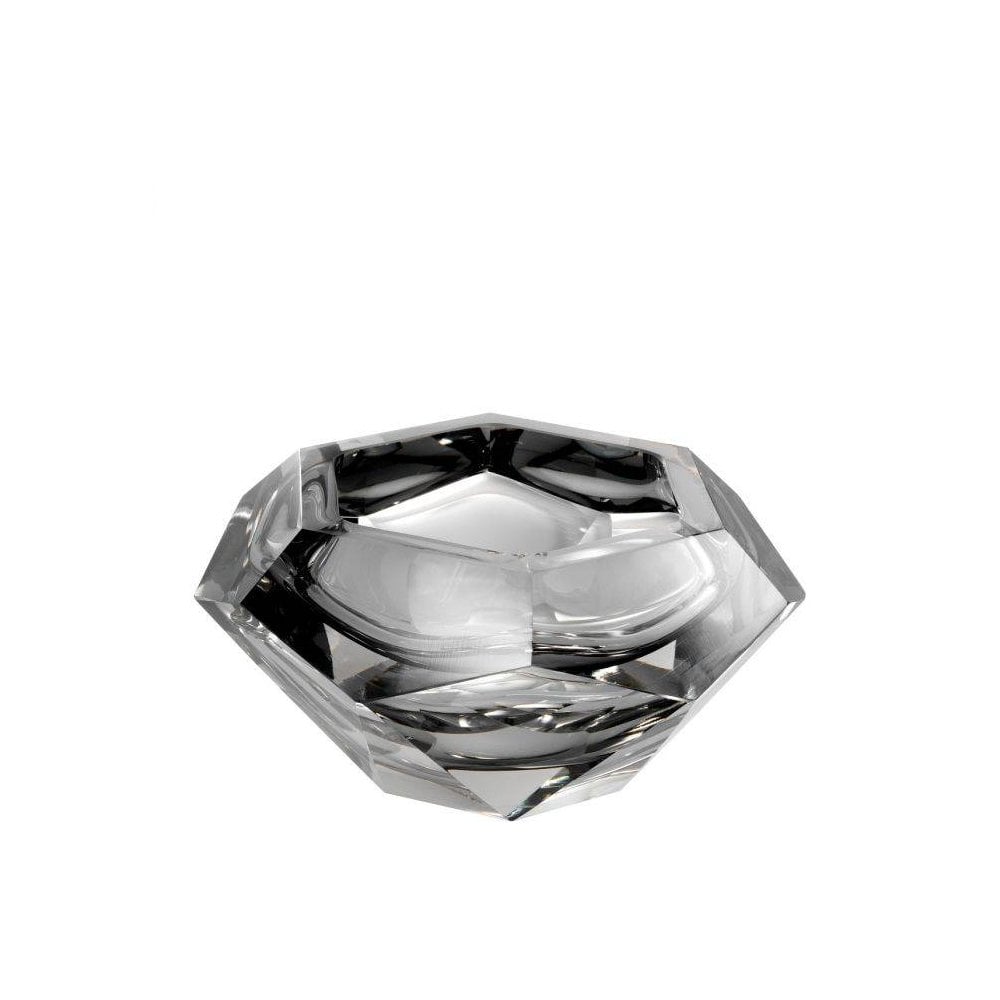 Hexagonal Crystal Elegance: Grey Ombre Decorative Bowl