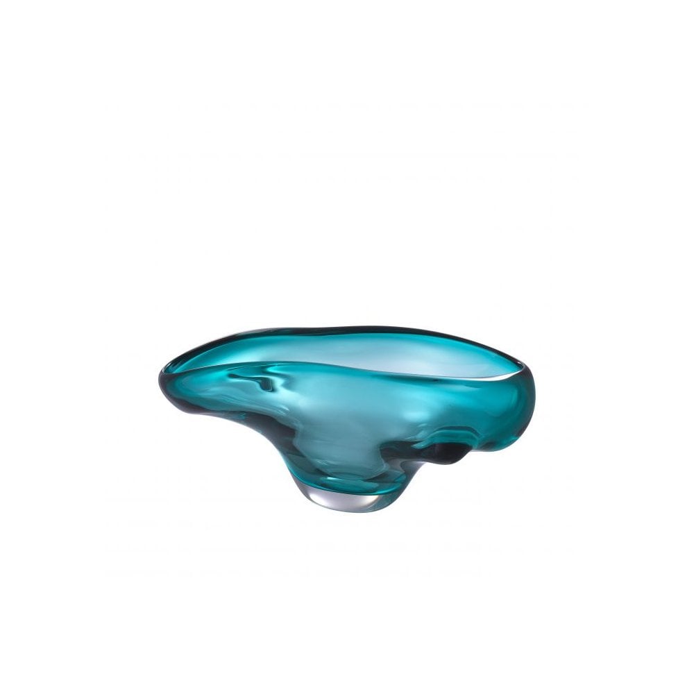 Turquoise Darius Artisanal Glass Bowl - Handcrafted Elegance