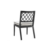 Elegant Paladium Dining Chair with Matte Black Frame and Sunbrella Canvas Cushions