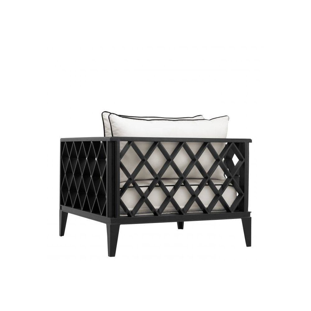 Ocean Club Lounge Chair in Matte Black with Sunbrella Canvas Cushions