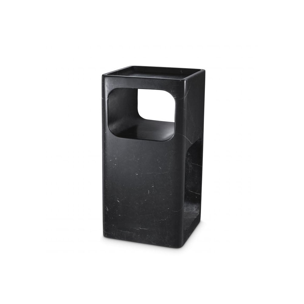 Adler Black Marble Mid-Century Modern Side Table