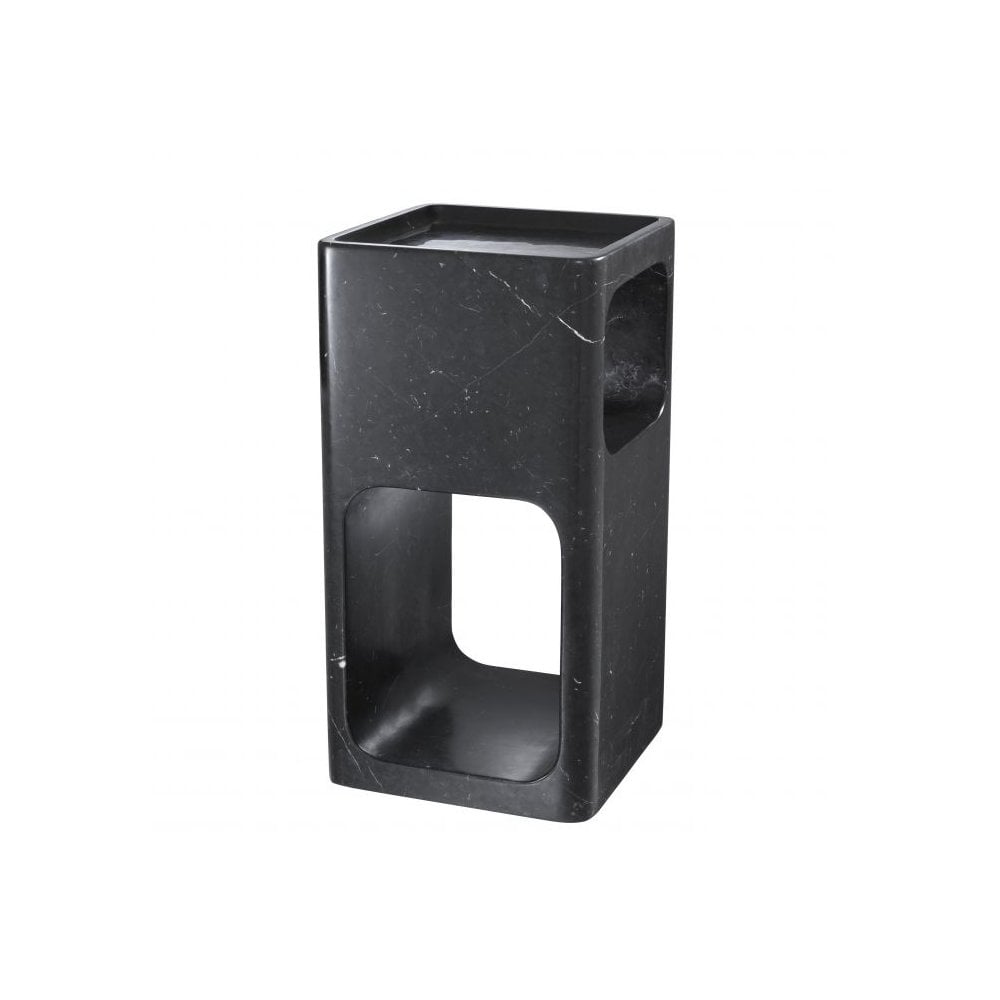 Adler Black Marble Mid-Century Modern Side Table