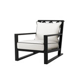 Como Outdoor Lounge Chair in Matte Black with Sunbrella Canvas Cushions