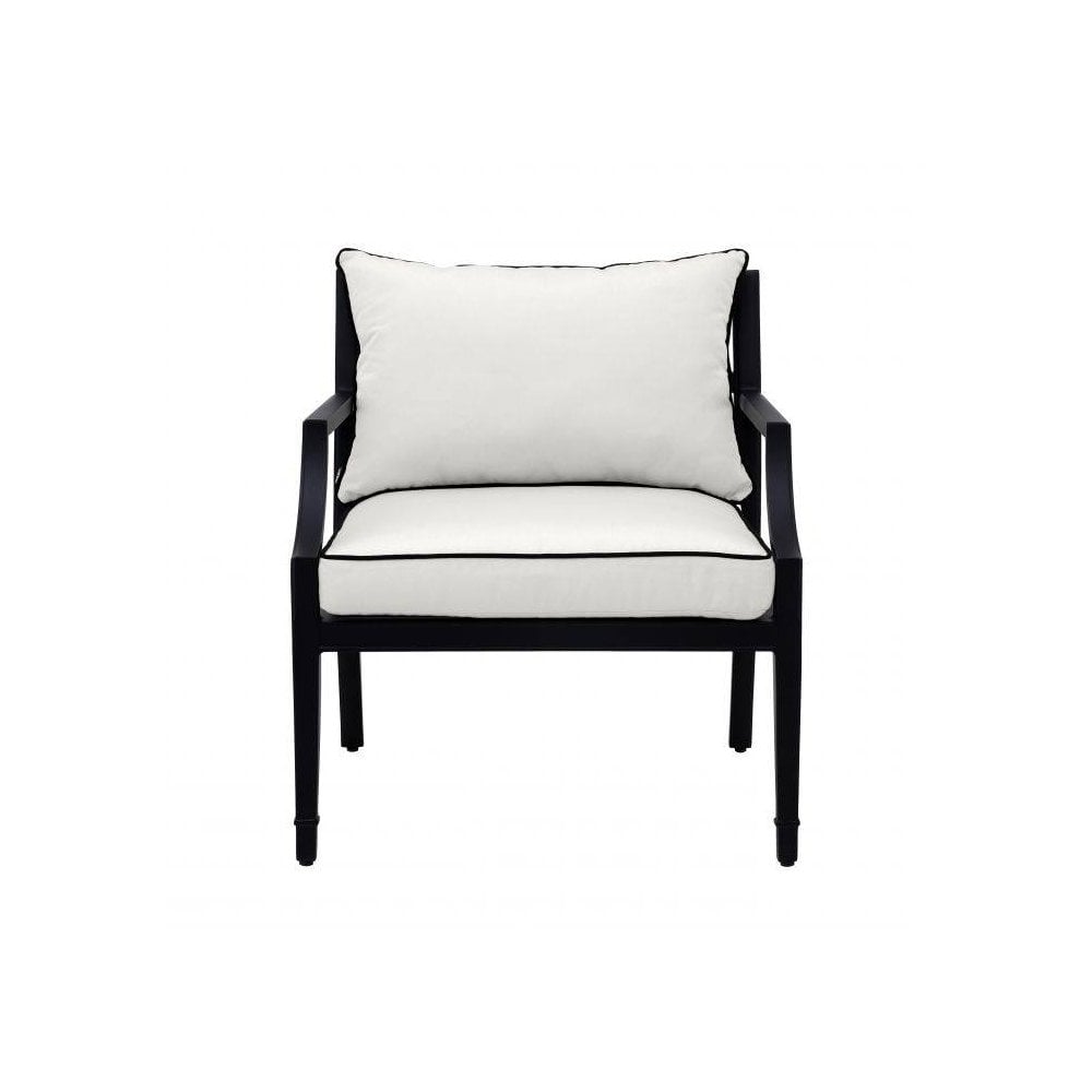 Matte Black Bella Vista Chair with Sunbrella Canvas Cushions