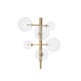 Argento Mid-Century Modern Floor Lamp, Antique Brass & Black Marble Base