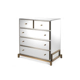 Elegant Clarington Mirror Chest with Brushed Brass Accents