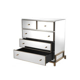 Elegant Clarington Mirror Chest with Brushed Brass Accents