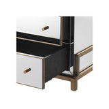 Elegant Clarington Mirror Chest with Brushed Brass Accents