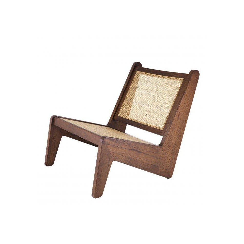Aubin Classic Brown Rattan Chair with Cane Webbing Design
