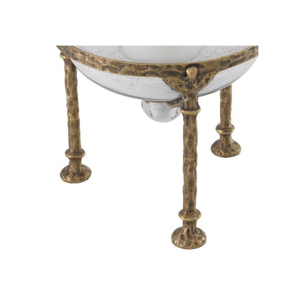 Graceful Hurricane Lantern, Aged Brass Touch, Clear Glass Elegance