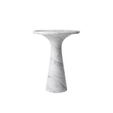 Pompano Low Marble Side Table, Solid Italian Carrara Marble
