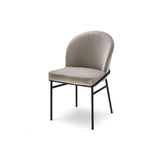 Willis Dining Chair Duo, Savona Greige Velvet with Sleek Black Legs