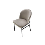 Willis Dining Chair Duo, Savona Greige Velvet with Sleek Black Legs