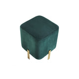 Savona Dark Green Velvet Burnett Stool with Gold Brushed Brass Accents