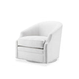 Gustav Swivel Chair in Avalon White with Retro Chic Design