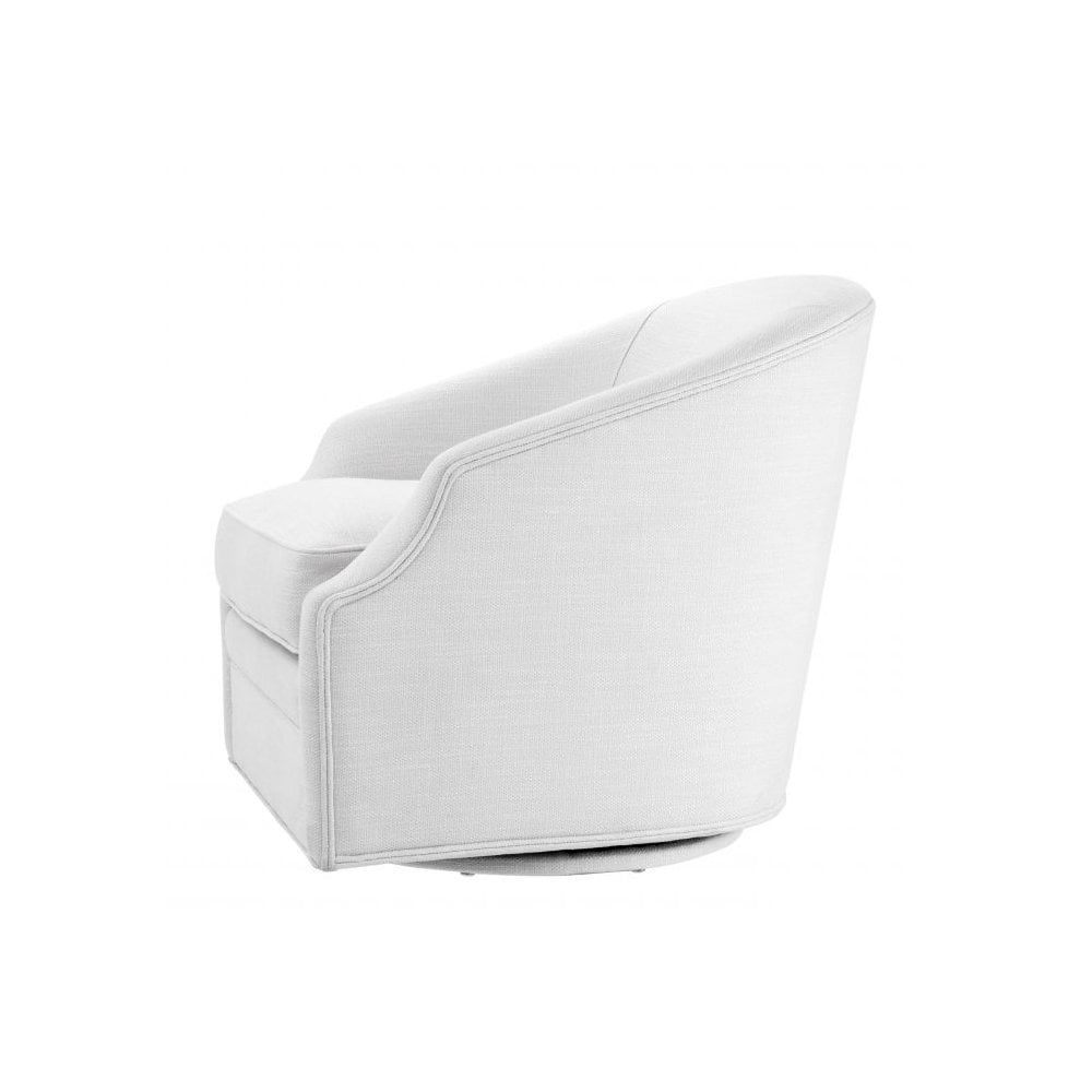 Gustav Swivel Chair in Avalon White with Retro Chic Design