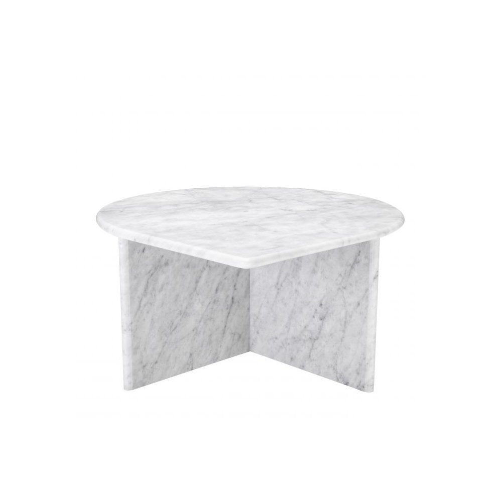 Naples Trio: Solid Carrara Marble Coffee Tables Set