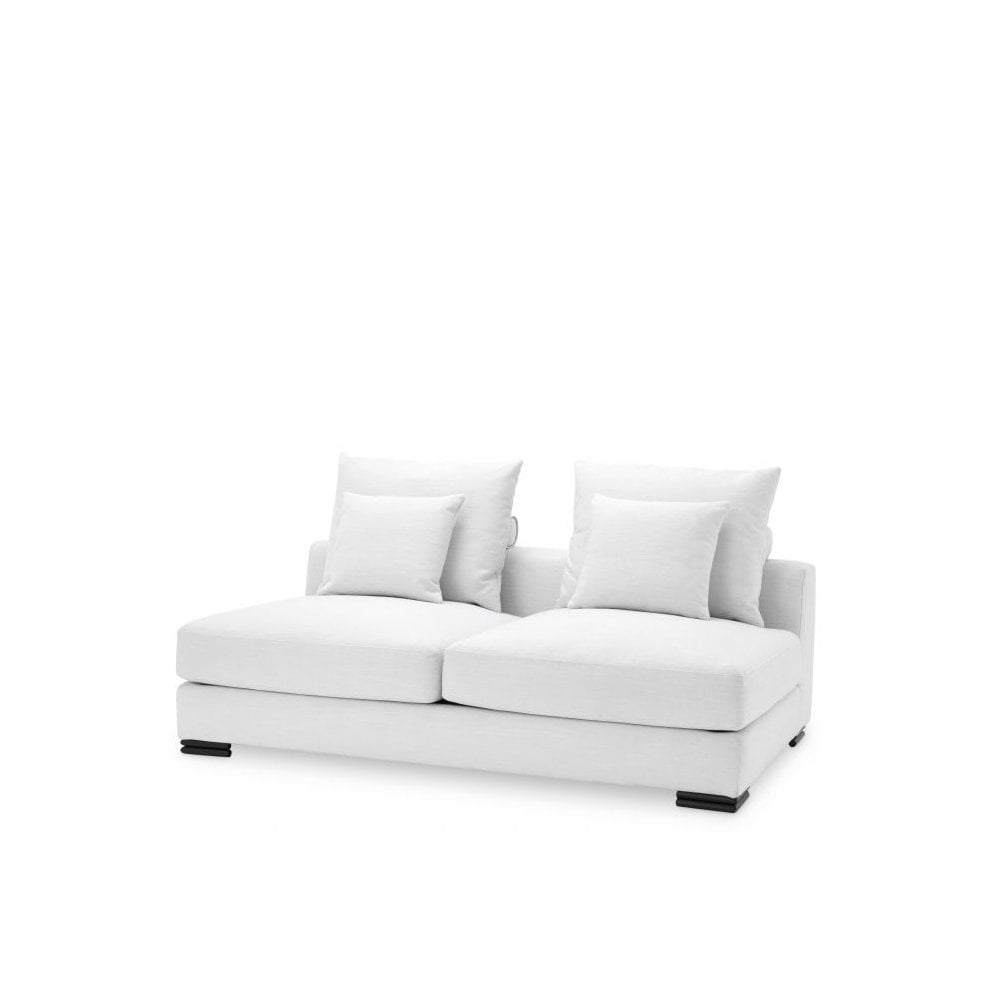 Clifford 2-Seater Sofa, Avalon White with Black Legs