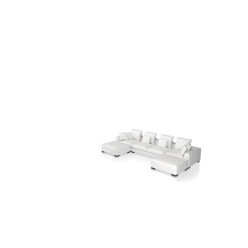Clifford 2-Seater Sofa, Avalon White with Black Legs