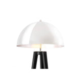 Coyote Floor Lamp with Nickel Dome Shade and Black Tapered Legs