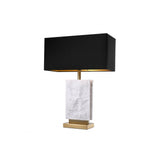 Elegant Charleston Table Lamp with Antique Brass and Marble Design